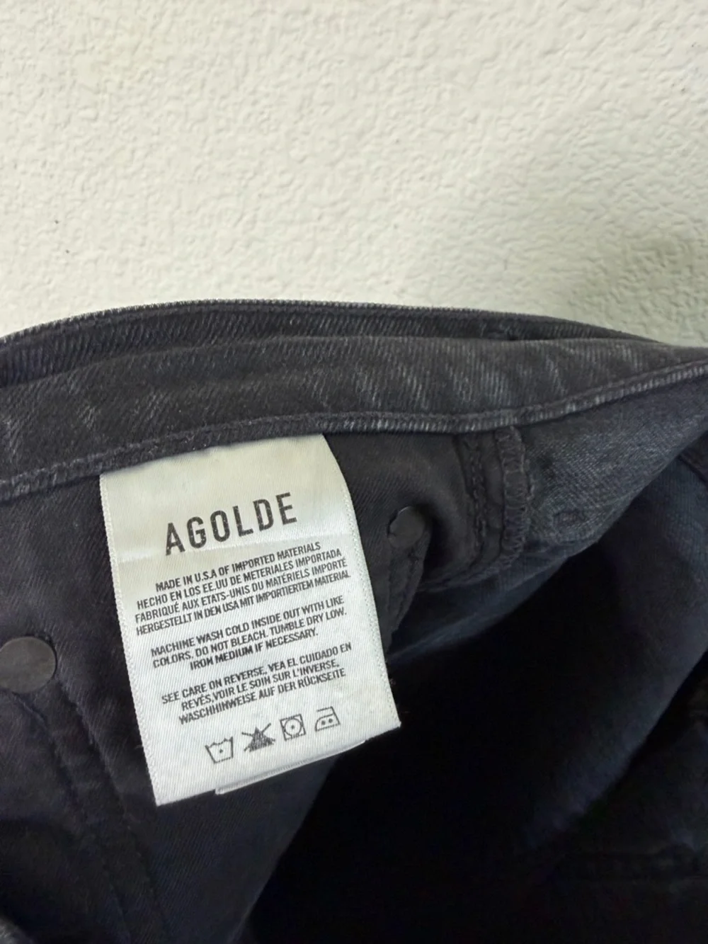 Agolde Freya High Rise Slim Jeans Charcoal Black Gray Womens Size 29